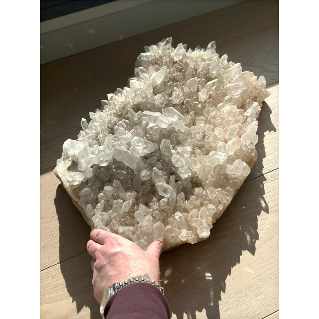Contemporary Large Brazilian Quartz Crystal Cluster Specimen For Sale - Image 3 of 10