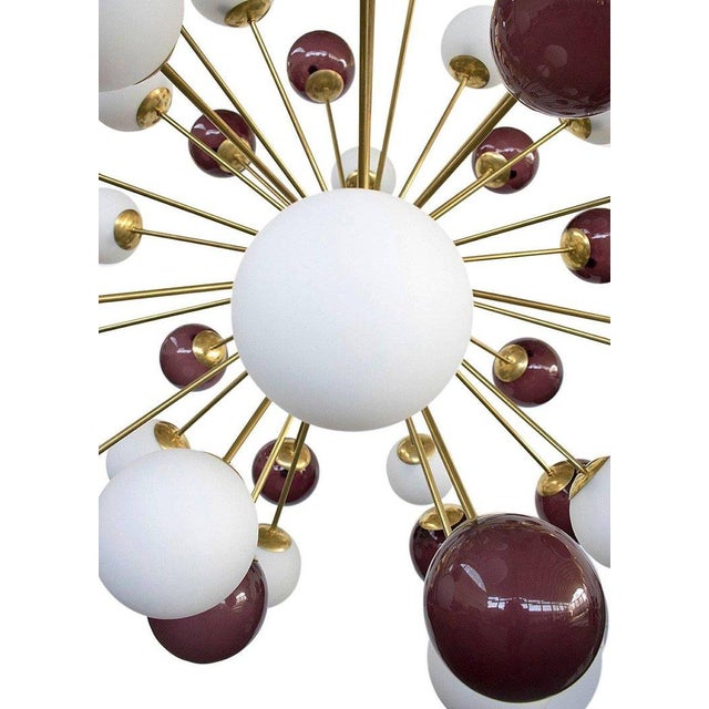 Not Yet Made - Made To Order 21st Century Nova Polished Brass Mixed Amethyst White Murano Sputnik Chandelier by Fabio LTD For Sale - Image 5 of 5