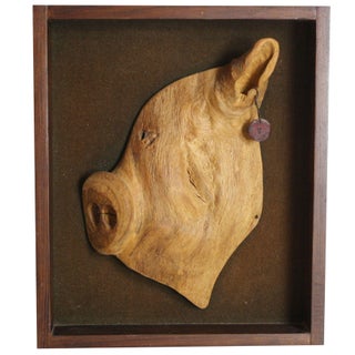 Driftwood Wall Art - 60s Pig Head For Sale