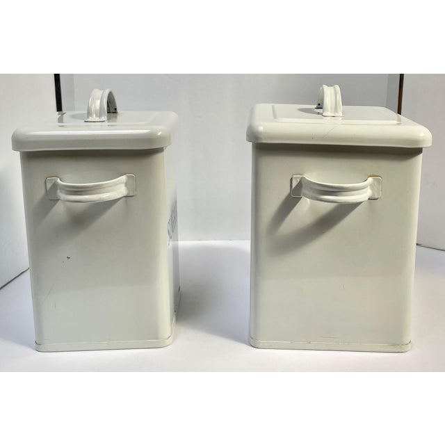 I love the simple design of these good-sized, useful canisters. Small 8” x 4.75” x 10.75" Large 9.25” x 6.25” x 10.5”