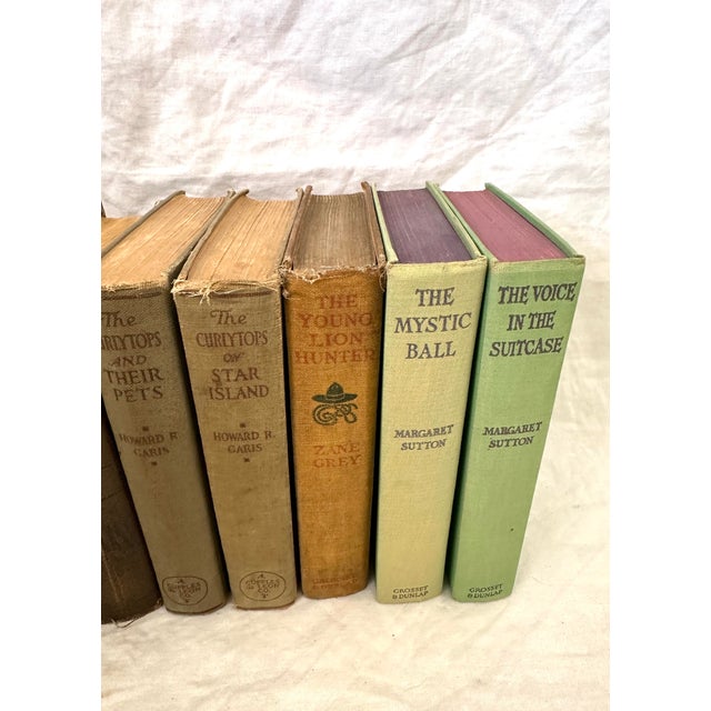 French Country Antique Shades of Green Books S/11 For Sale - Image 3 of 4
