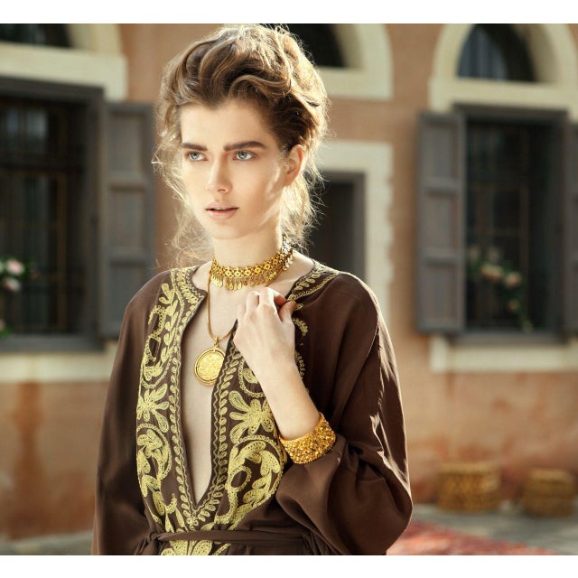 Bochic "Vintage Retro" Diamonds & Emeralds Bracelet Set In 18K Gold & Silver For Sale - Image 12 of 18