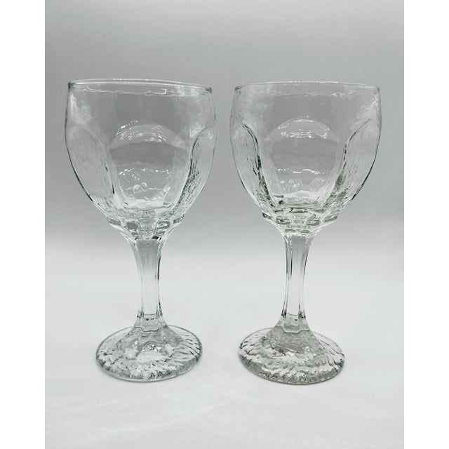 1980s “Chivalry” Textured Wine Glasses- A Pair For Sale In Jacksonville, FL - Image 6 of 9