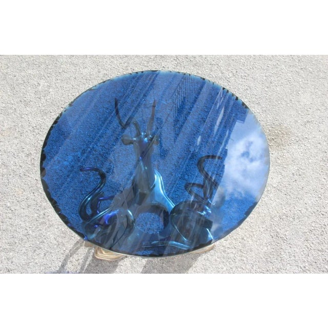 Metal Mid-Century Cobalt & Brass Deer Coffee Table, 1960s For Sale - Image 7 of 18