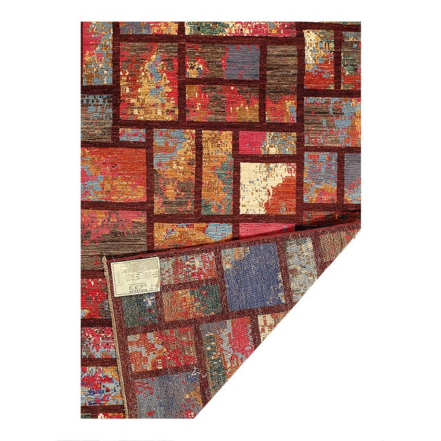 Pasargad DC Multi Color Fine Hand Knotted Modern Rug For Sale - Image 4 of 4