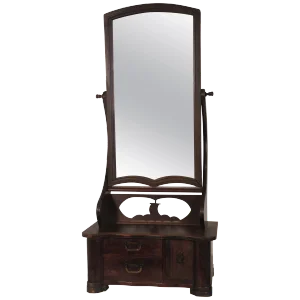 1920s Asian Shaving Mirror With Draws