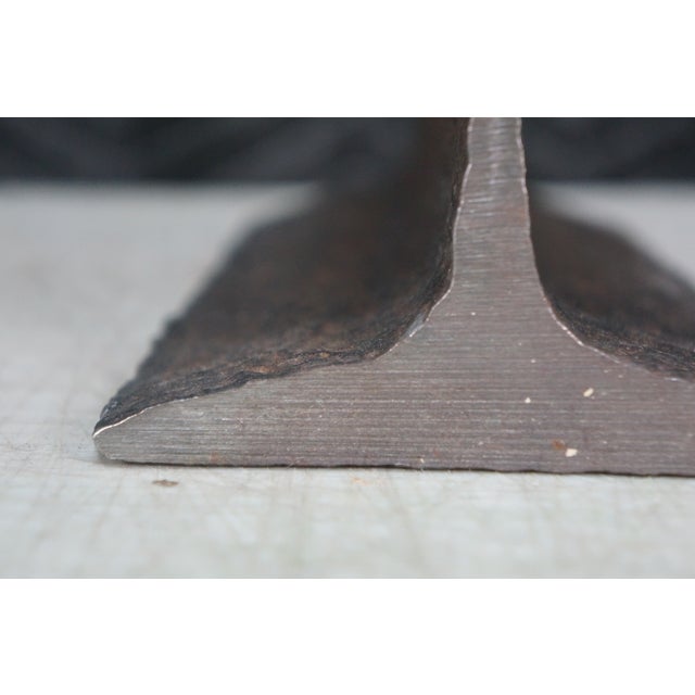 Heavy Steel Railroad Track Train Rail Blacksmith Hobbist Anvil Doorstop 12" For Sale - Image 10 of 11