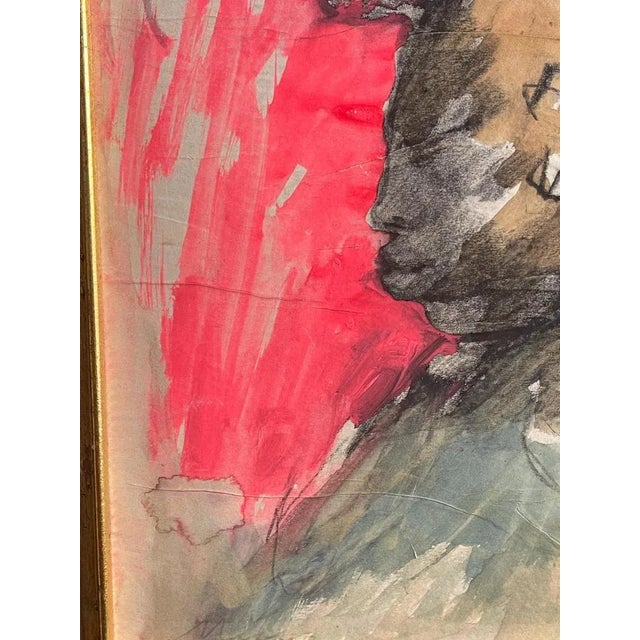 Mino Maccari, Figure Study, 20th Century, Watercolor, Framed For Sale - Image 5 of 9