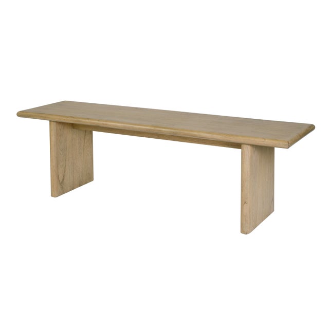 Cream Halmstad 64 in. W Wood Dining Bench, Light Oak For Sale - Image 8 of 8