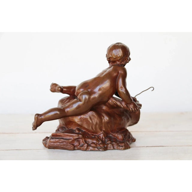 French The Boy With the Shell and the Crab French Bronze Sculpture of Louis-Ernest Barrias For Sale - Image 3 of 13