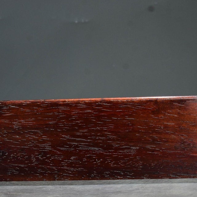 1980s Vintage Hardwood Slide-Out Scholar's / Jewelry Box With Carved Calligraphy Inscriptions For Sale - Image 5 of 9