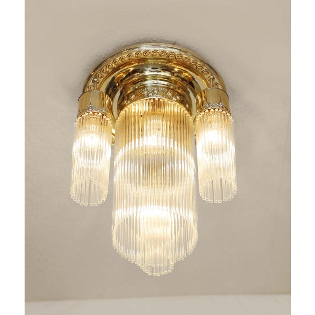 Art Nouveau Glass Ceiling Lamp, 1890s For Sale - Image 4 of 7