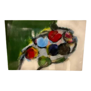 Large Enamel On Metal Abstract Painting By Stefan Knapp