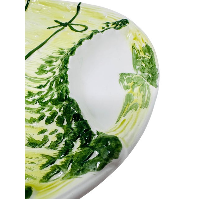 Ceramic Vintage Casafina Portuguese Majolica Asparagus Serving Platter, 12" For Sale - Image 7 of 12