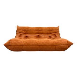 Three-Seater Togo Sofa in Orange from Ligne Roset, 2010s For Sale