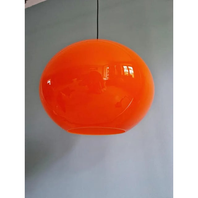 Oignon Xen Suspension in Orange Opaline Glass by Alessandro Pianon for Vistosi, 1960s For Sale - Image 13 of 16