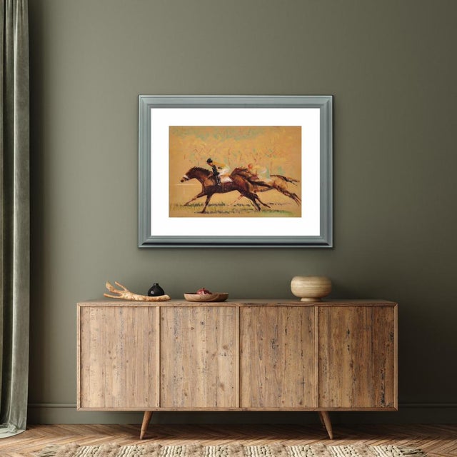 John Rattenbury Skeaping, Into the Final Furlong, 1965, Pastel Drawing, Framed For Sale - Image 10 of 18
