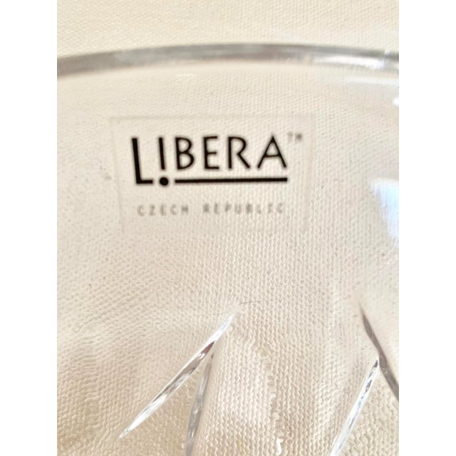 Contemporary Clear Modern Contemporary Czech Crystal Centerpiece Flat Bowl With Crushed Design From Libera For Sale - Image 3 of 6