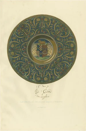 Delange, Majolica Plate of the Tordelli Collection, 1869, Paper