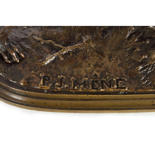 French Antique Bronze Sculpture of Pointer Dog by Pierre-Jules Mêne Circa 1880 For Sale - Image 12 of 12