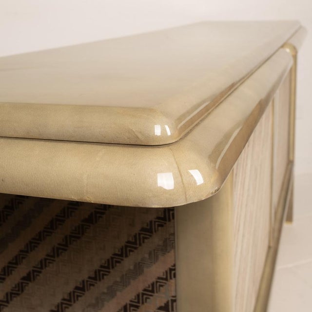 Sideboard in Parchment and Missoni Fabric by Angelo Mazzola for Salpol, 1980 For Sale - Image 16 of 18