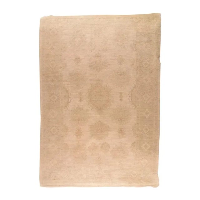 Fine Antique Turkish Oushak Wool Rug 9'4'' X 14'4'' For Sale - Image 4 of 4