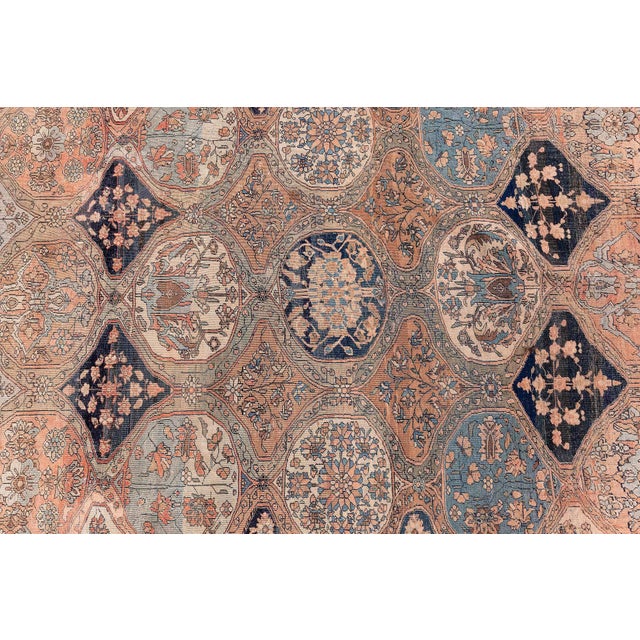 Late 19th Century Authentic 19th Century Persian Kashan Handmade Wool Rug For Sale - Image 5 of 11