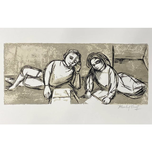 Mid-Century Modern 1964 Frank Kleinholz Readers Serigraph For Sale - Image 3 of 3