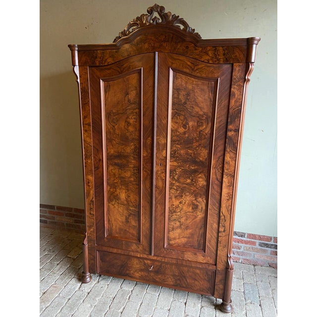19th Century Walnut Crested Cupboard For Sale - Image 9 of 9