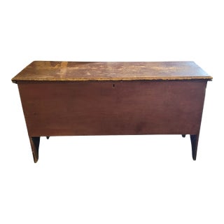 18th Century American 6 Board Storage Chest For Sale