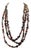 1960s Gemstone Three Strand Necklace Clear Quartz, Smokey Quartz and Carnelian Fastened With Hook Clasp For Sale