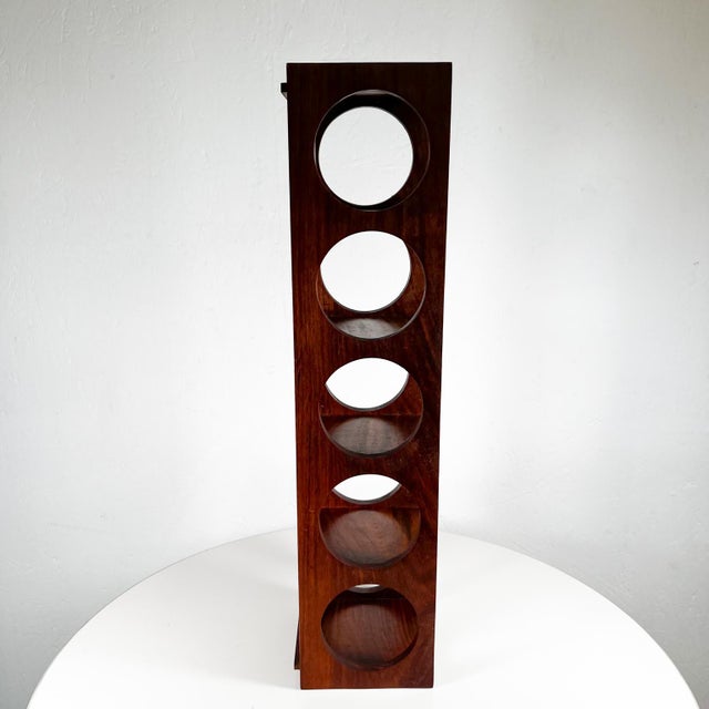 Modern Modern Rosewood 5 Bottle Wine Holder Stand in Exotic Wood For Sale - Image 3 of 11