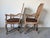 Vintage Hollywood Regency Louis XV-Style Carved Wood & Cane Armchairs – A Pair For Sale - Image 4 of 13