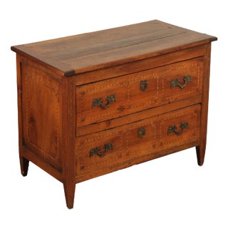 Antique 18th Century French Louis XVI Inlaid Walnut Commode For Sale