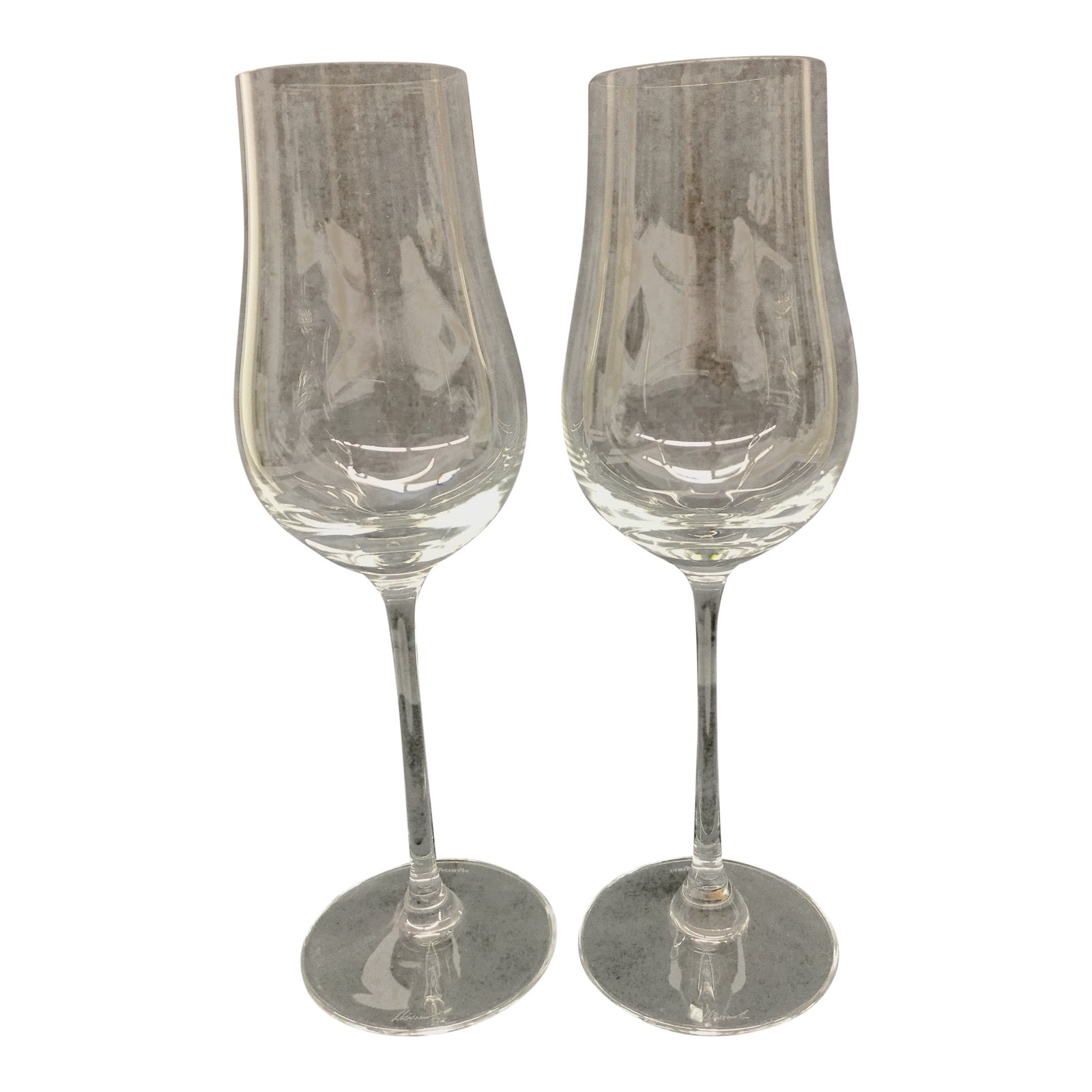 Crystal Tulip Wine Glasses A Pair Chairish
