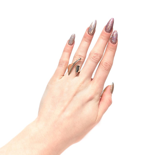 Signed Modernist Ed Wiener 14k Gold Cocktail Ring For Sale - Image 12 of 16