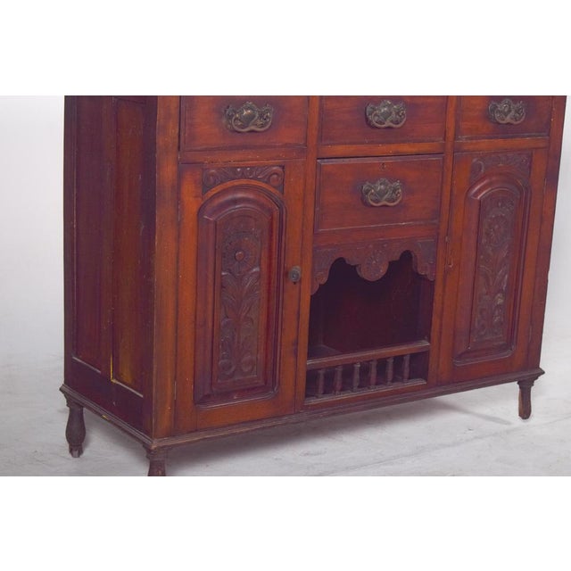 Brown Vintage Portuguese Tall Sideboard, 1920 For Sale - Image 8 of 12