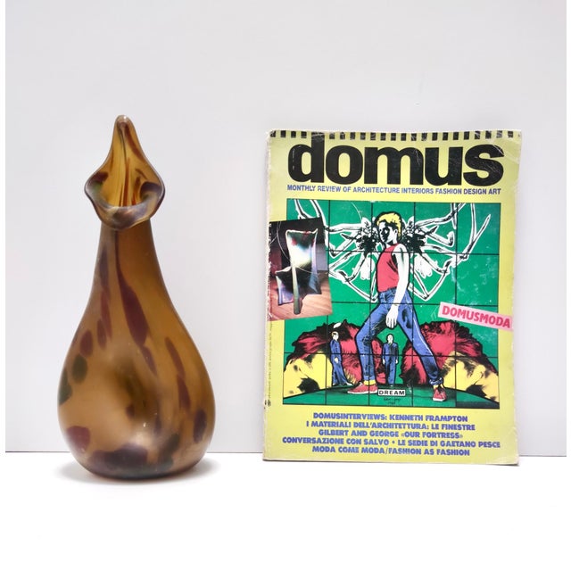 Mid-Century Modern Amber Murano Glass Vase attributed to Anzolo Fuga, Italy, 1940s attributed to Anzolo Fuga For Sale - Image 3 of 18