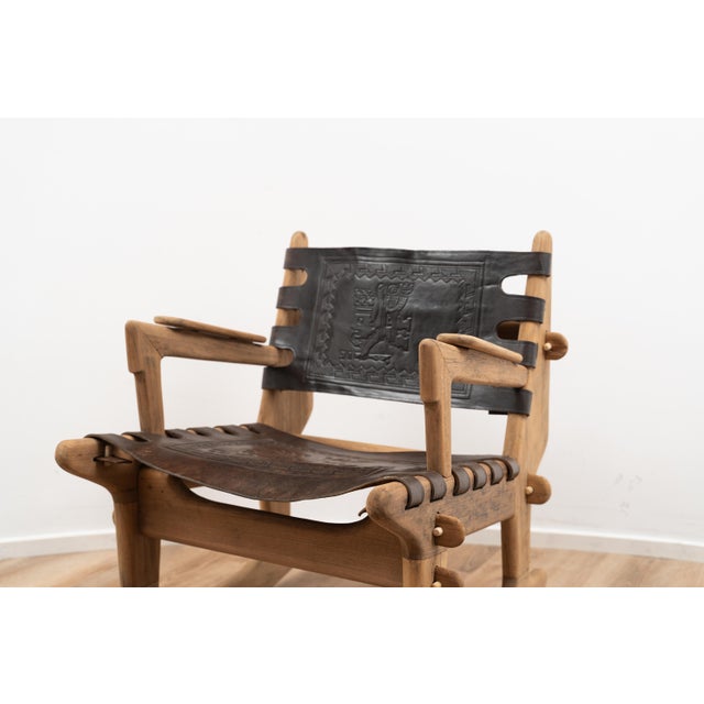 Mid-Century Modern Small Sling Rocking Chair by Angel Pazmino from Muebles De Estilo, 1960s For Sale - Image 3 of 8