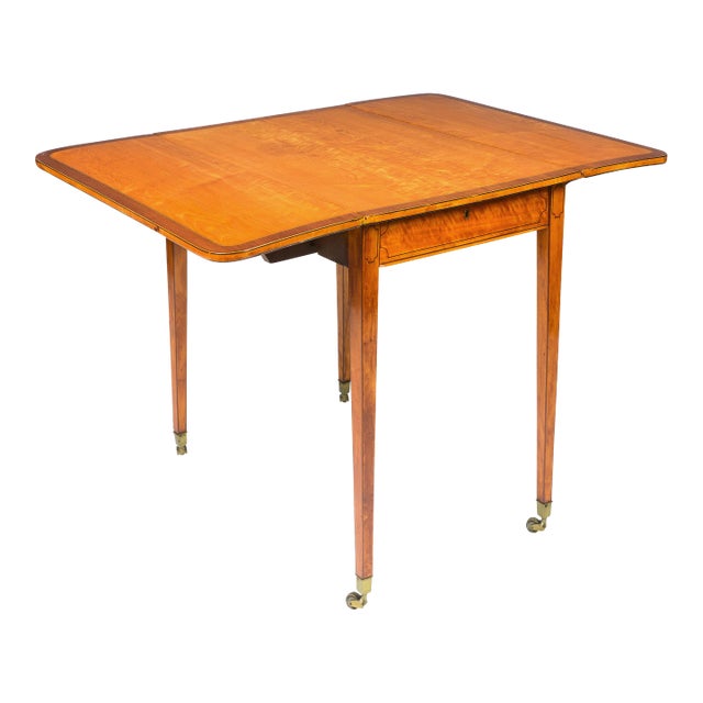 George III Satinwood and Mahogany Pembroke Table For Sale