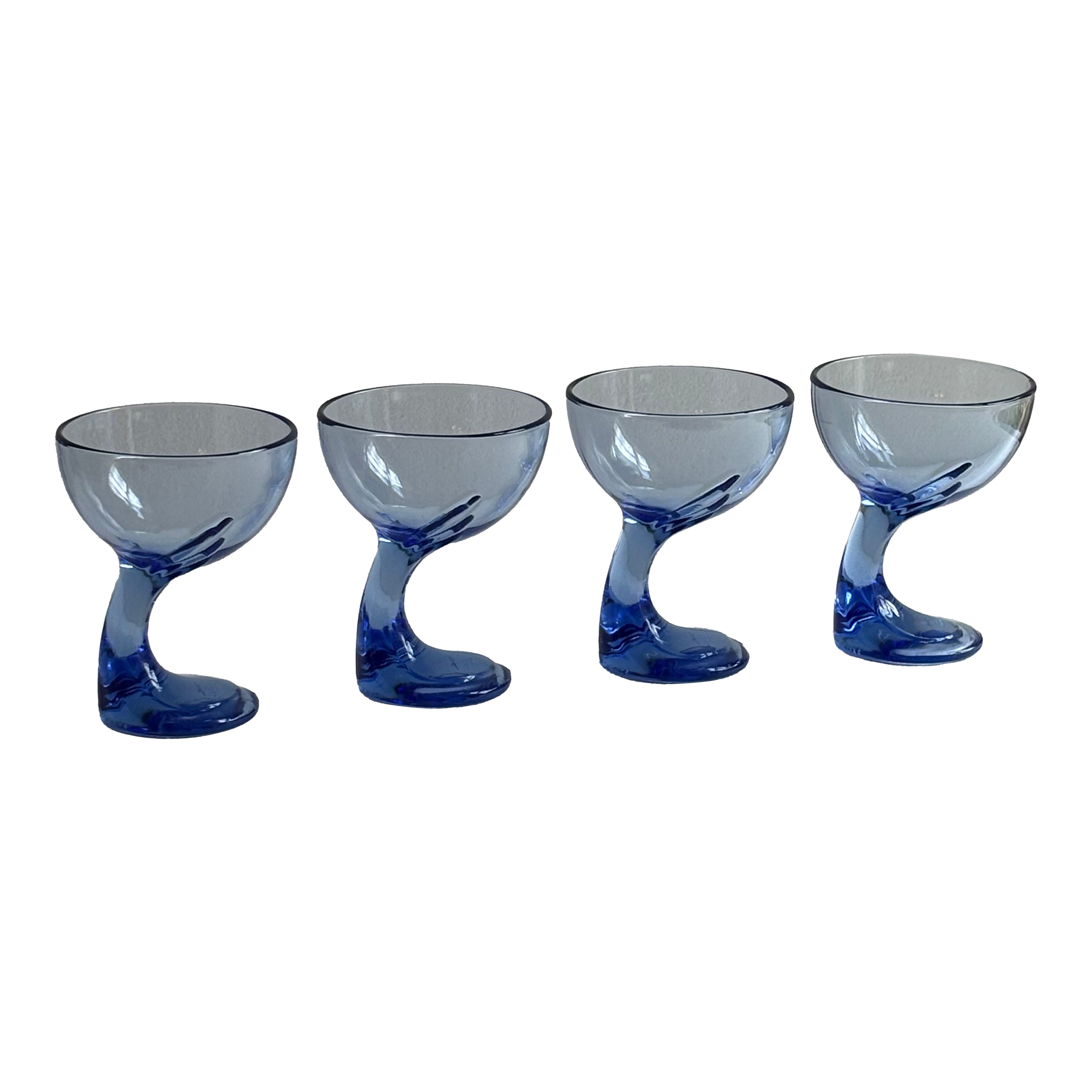 Bormioli Rocco Cobalt Blue 6set ヴィンテージ 1980s Italian Bormioli Rocco Cobalt Blue Dessert / Serving Bowls