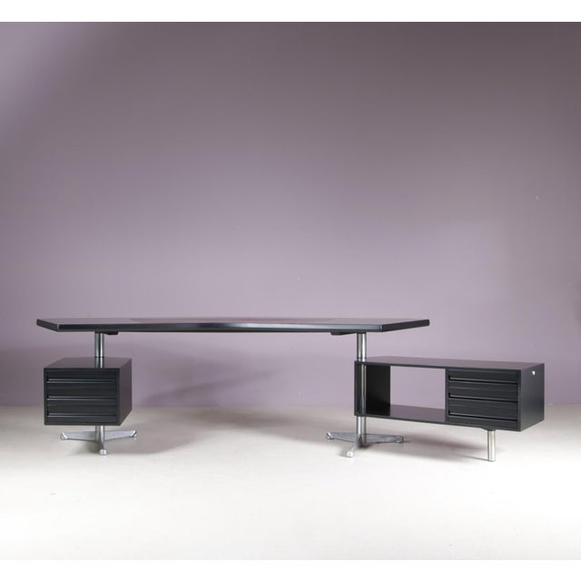 1950s desk designed by osvaldo borsani for tecno, milano, italy. A refined example of italian mid-century modern design,...