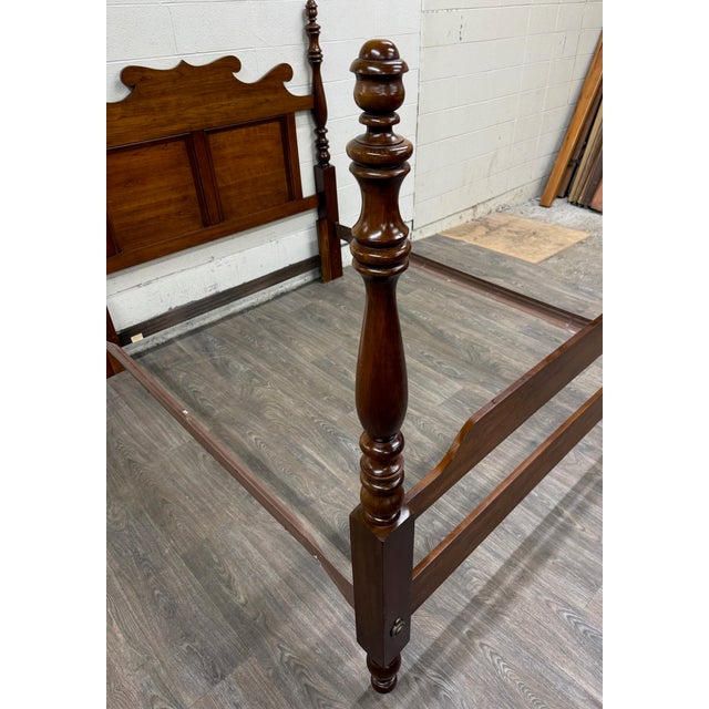 Thomasville Vintage Full Size Thomasville Heirloom Collection Cherry Wood Four Poster Bed For Sale - Image 4 of 18