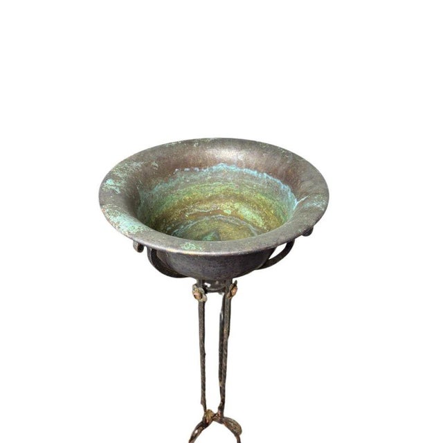 Black Antique Wrought Iron Plant Stands With Pot - Set of 2 For Sale - Image 8 of 12