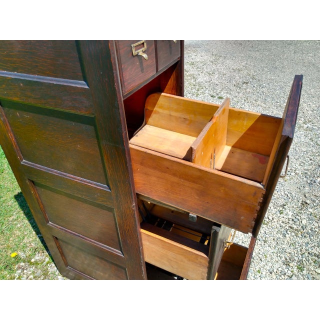 Antique Macey 7 Drawer Quarter Sawn Oak Upright File 1910 Era