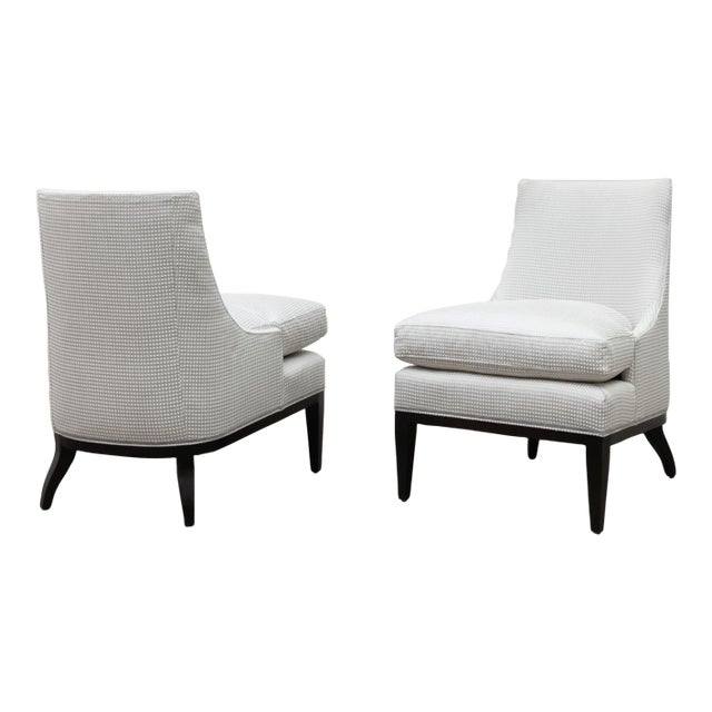 Late 20th Century Pair of Armless Slipper Chairs For Sale