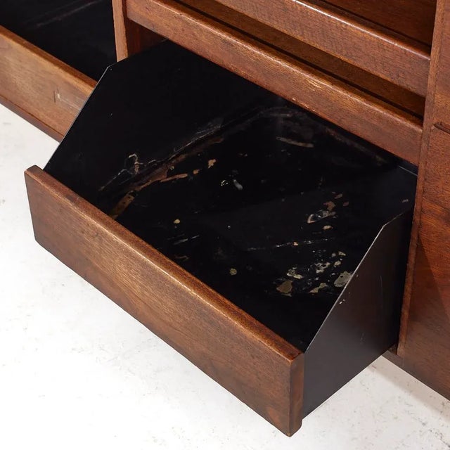 Jens Risom Mid Century Walnut and Brass Credenza For Sale - Image 9 of 12