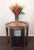 Beautiful solid vintage walnut lamp side end table in a hexagon shape by Altavista Lane furniture company . The table has...