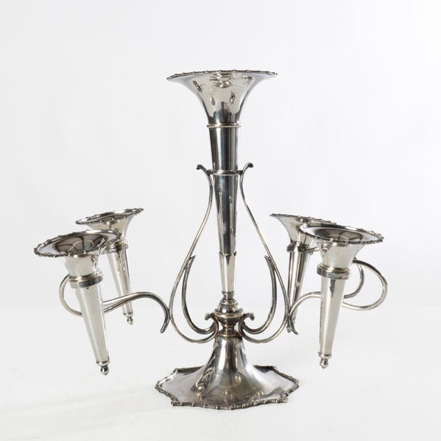 Victorian silverplate epergne. Beautiful piece that can tie together a dinner table. Has also been recommended to be used...