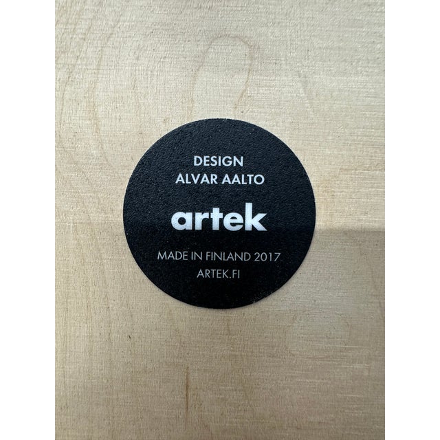 Modern Pair of Artek Aalto Stools 60 in Blue/Maple For Sale - Image 3 of 3